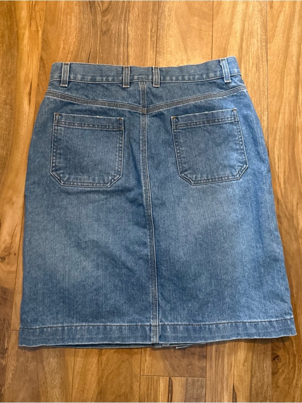 GAP Blue Denim Pencil Skirt with Front Vent - Picture 2 of 4
